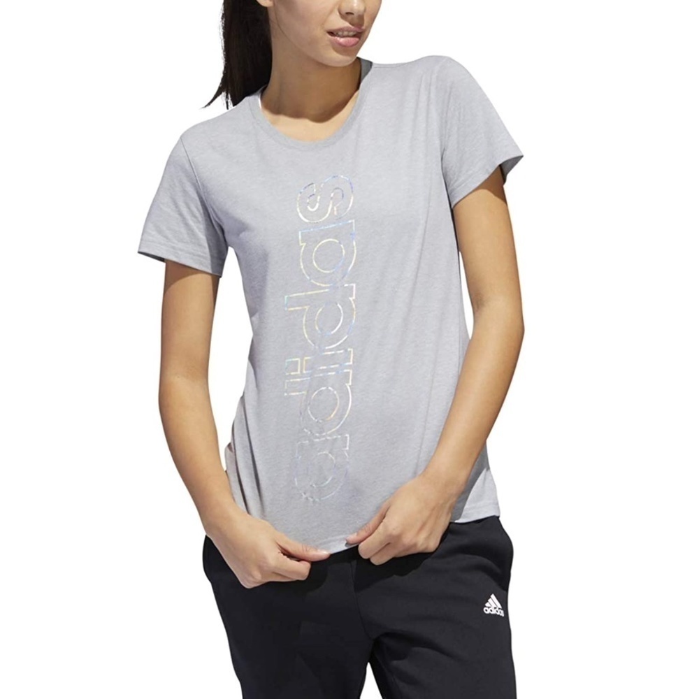 New Adidas Women's Linear Glow Outline T-Shirt Size XS - Picture 2 of 16